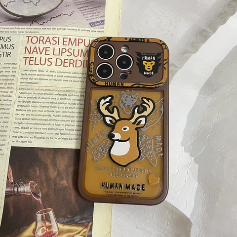 Brown — Human Made Deer New 14, 13, 12 iPhone Case