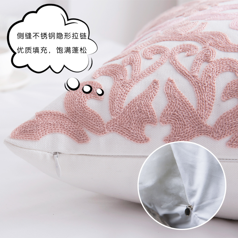 Nordic Victoria's Secret Series Pure Cotton Towel Embroidery Pillow Home Pillowcase Pillow Insert Sofa Cushion Car Pillow Removable