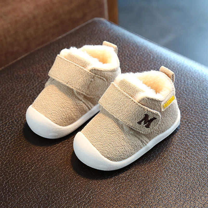 寶寶棉鞋加絨0-1-2歲 鼕季學步嬰兒棉鞋0-6-12個月男女童加厚軟底