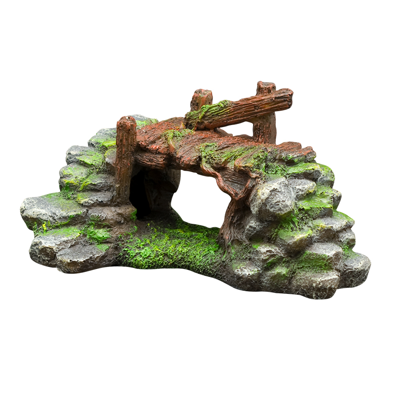 Fish Tank Scenery Decoration Rockery Stone Moss Small Bridge Submerged Wood Aquatic Plants Turtle Jar Fish Shrimp Shelter Tree Hole Best-Selling