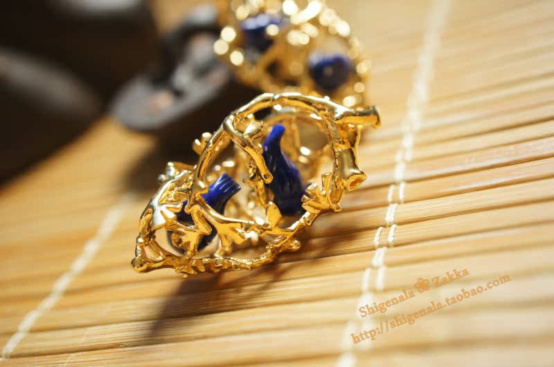 服饰配件,饰品 饰品配件 天然阿富汗青金石吊坠精灵鸟笼 设计款 巧夺