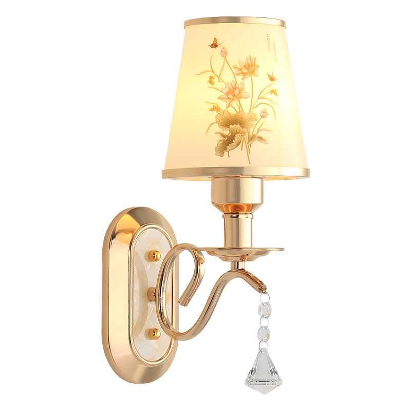 Golden Wall Lamp Living Room Creative Simple Modern Bedroom Stair Aisle Single and Double Head Wall Lamp Indoor Hotel Bedside Lamp