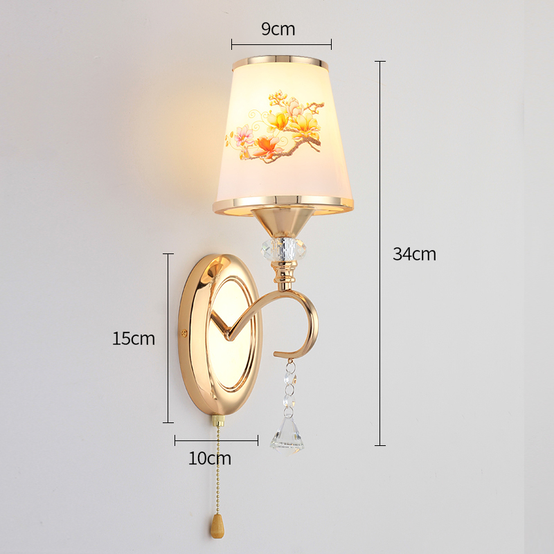 Golden Wall Lamp Living Room Creative Simple Modern Bedroom Stair Aisle Single and Double Head Wall Lamp Indoor Hotel Bedside Lamp