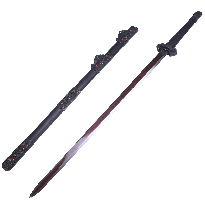 longquan mountain peak sword cross pattern steel TangJian Town curtilage tang sword manual han jian long hard cold steel is not edged usually