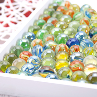 14mm玻璃球弹珠机专用玻璃珠子大小弹珠儿童游戏机弹珠球七彩色25