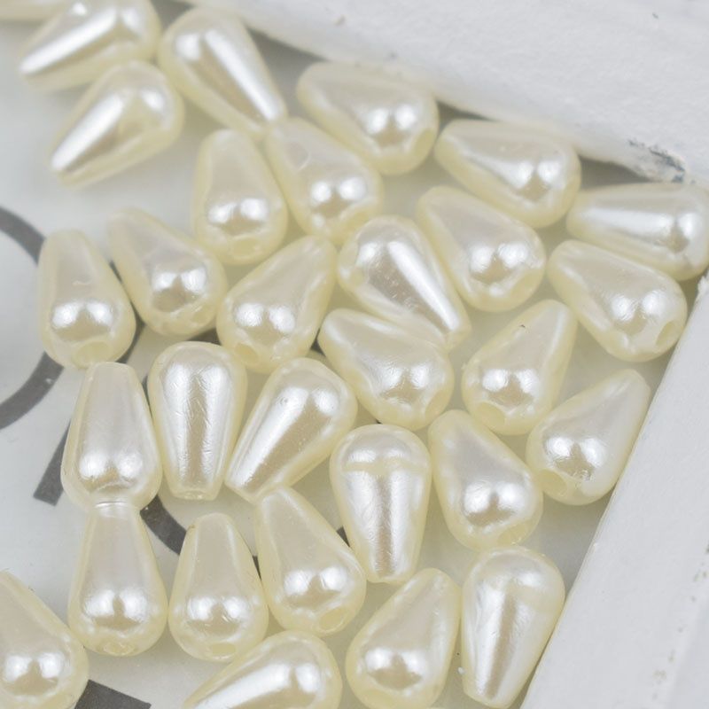 Straight Hole Drop-Shaped Beads ABS Imitation Pearl Earrings Headdress Pendant Handmade DIY Hairpin Antique Material