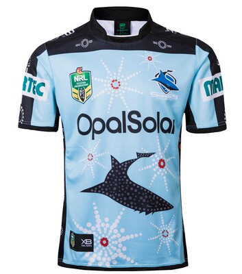 2018克罗纳拉橄榄球衣鲨鱼橄榄球服Cronulla Sharks rugby jer