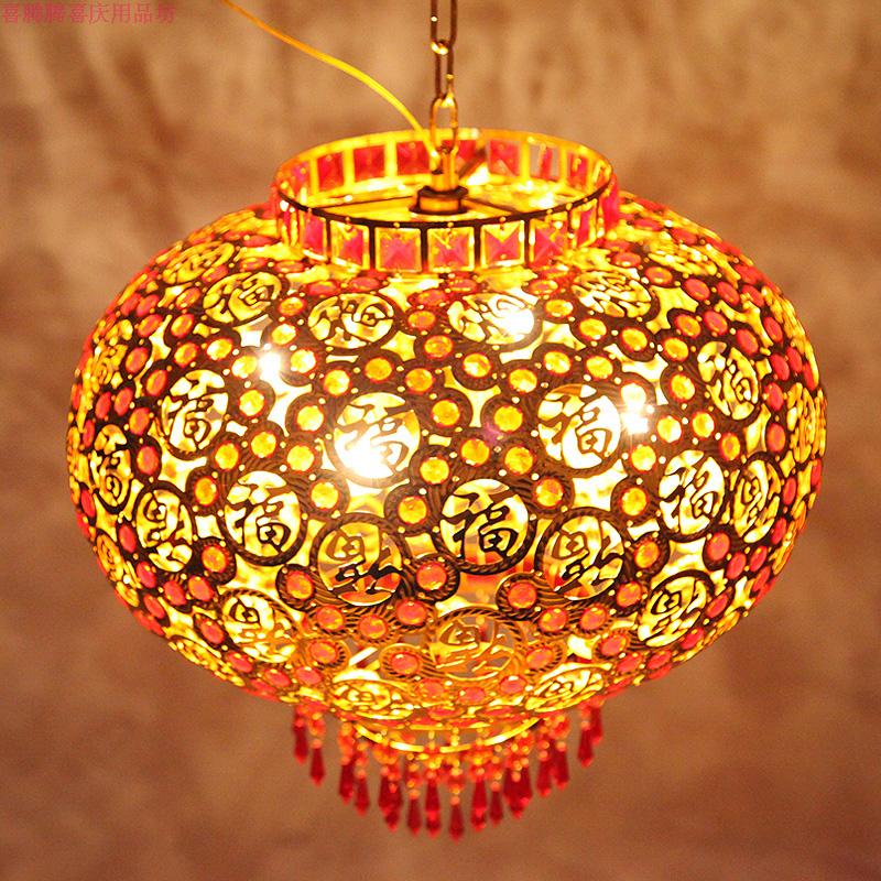 Festive Crystal Lantern Rotatable/Balcony Living Room Chandelier 360 Rotating Lantern Lighting Chinese Red Lantern