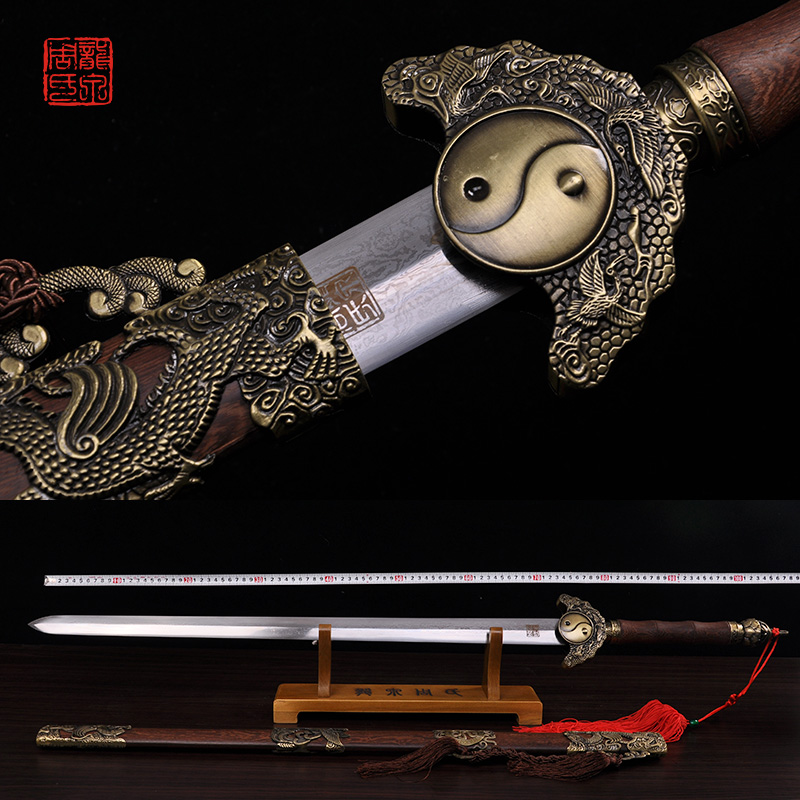 basaltic longquan sword tai chi zhou long sword pattern steel hard town house one longquan sword sword is not edged usually
