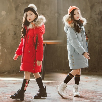 标题优化:女童棉衣2018新款冬装韩版儿童中长款棉袄外套女孩加厚洋气棉服潮