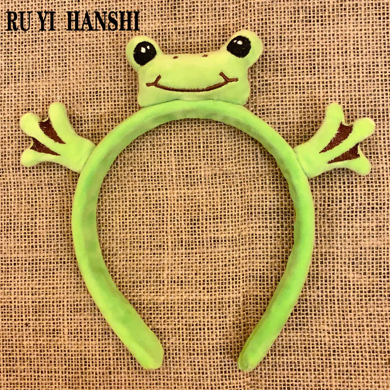 cute cartoon frog headband girl sweet face wash makeup funny headband adult children performance hairpin