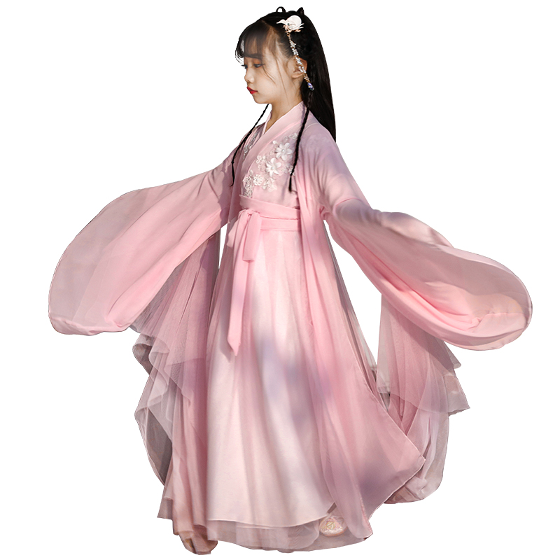 Children's Hanfu Girl Costume Fairy Elegant 12-year-old Girl Autumn Super Fairy Skirt Chinese Style Trailing Dress