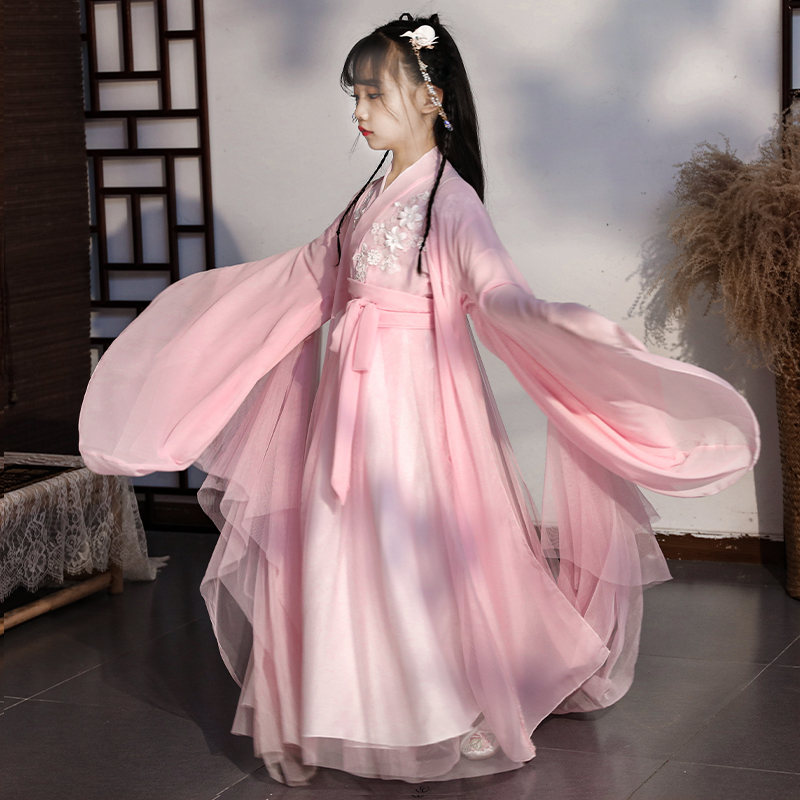 Children's Hanfu Girl Costume Fairy Elegant 12-year-old Girl Autumn Super Fairy Skirt Chinese Style Trailing Dress
