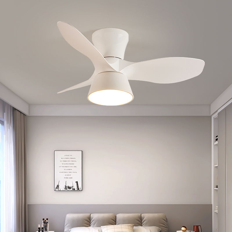 Nordic Fan Lamp Bedroom Study and Restaurant Modern Minimalist Ceiling Fan Lights Children's Room Commercial Office Ceiling Electric Fan Lamp