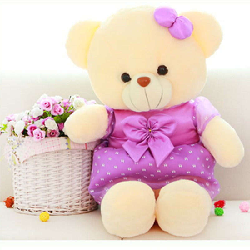 panda hug bear girl sleeping on the bed super soft rag doll cute