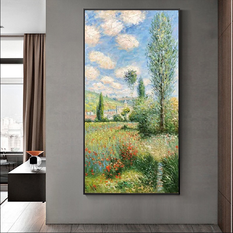 World-Famous Painting Monet Handmade Painting Aisle Corridor Landscape Painting Impressionist Entrance Hanging Painting