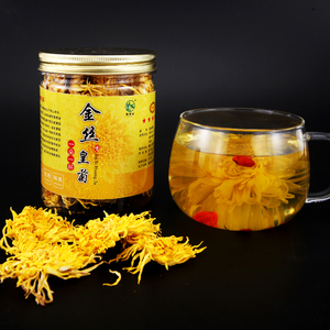 金丝皇菊一朵一杯一泡大黄菊修水贡菊清热去火菊花茶40朵罐装花茶