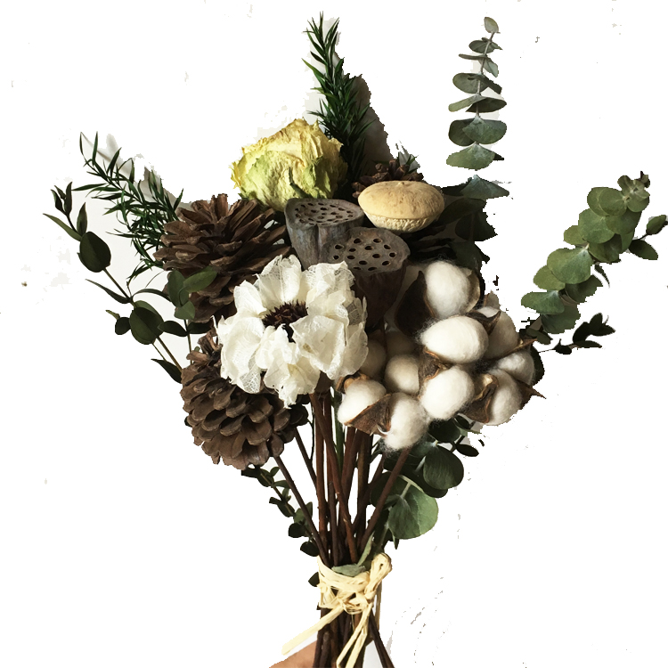 dried flowers, pine, cotton, eucalyptus, leaves, dried flowers, nordic style, ins, small fresh home decoration, wall hanging bouquet