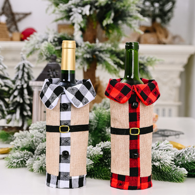 cistmas decorations desktop decoration linen bell pel bottle cover b and white pid wine sve wine gift box wine bottle bag