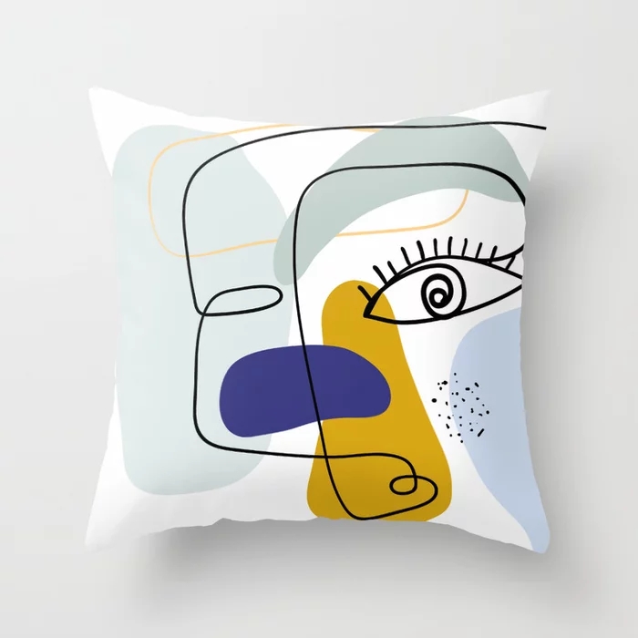 Pillow Simple Modern Abstract Graffiti Cushion Nordic Model Room Sofa Office Bed Head Pillow Lumbar Cushion Cover