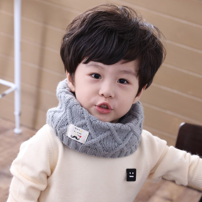 韓版鼕季兒童毛線圍脖男童女童脖套鼕天加厚保暖套頭針織寶寶圍巾