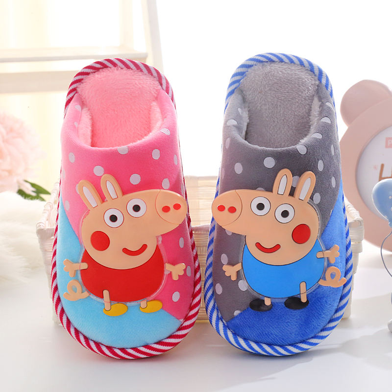 秋鼕季兒童棉拖鞋卡通包跟男童女童防滑寶寶棉鞋大中小童室內拖鞋