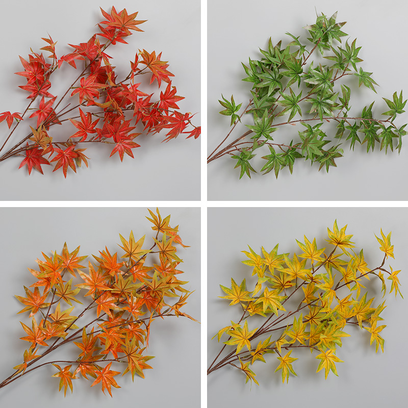 Simulation of red maple ornamental branches false leaves Ginkgo leaves plastic false flowers engineering landscaping