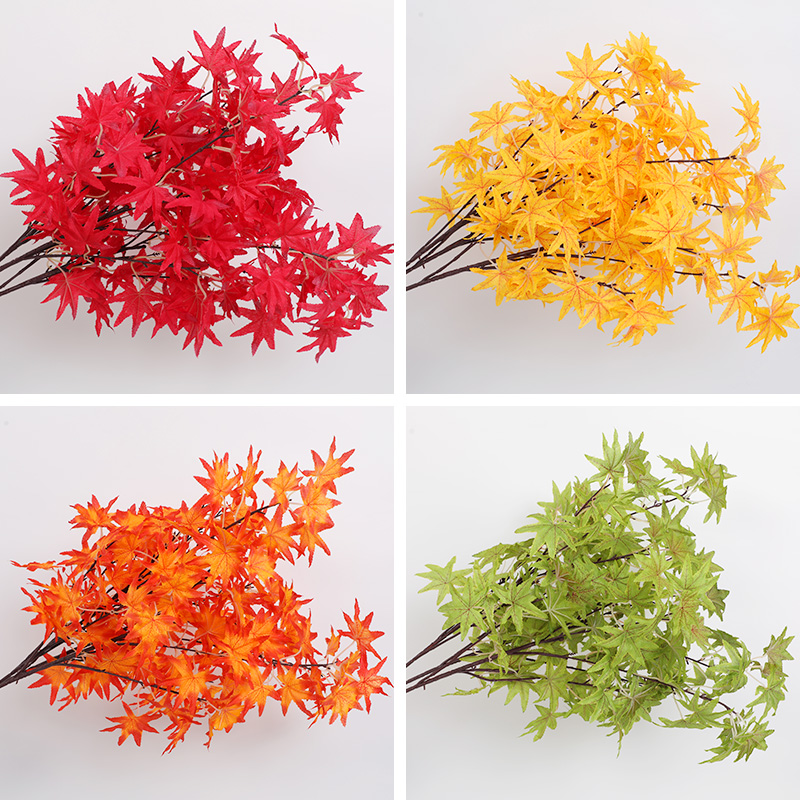 Simulation of red maple ornamental branches false leaves Ginkgo leaves plastic false flowers engineering landscaping