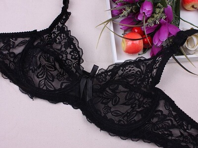 夏季薄全罩杯透明网纱文胸有钢圈薄款聚拢性感内衣大胸显小胸罩-淘宝网