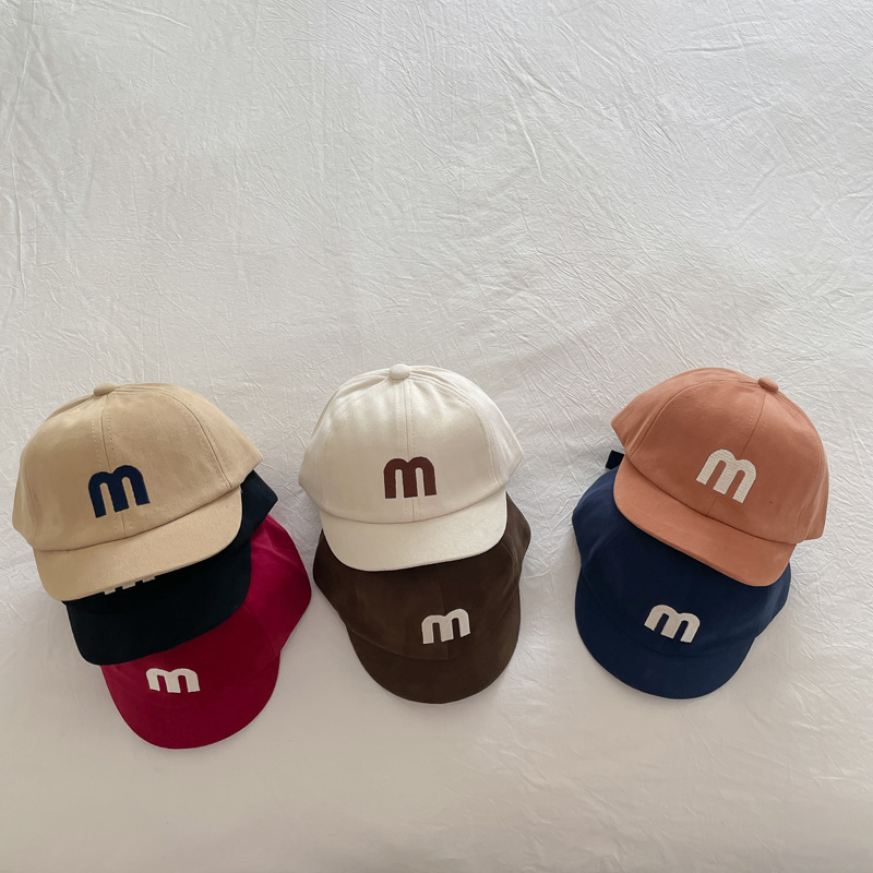 Ins Autumn and Winter Boys and Girls Baby Pure Color All-Matching Peaked Cap Infant Children Western Style Sun Baseball Hat