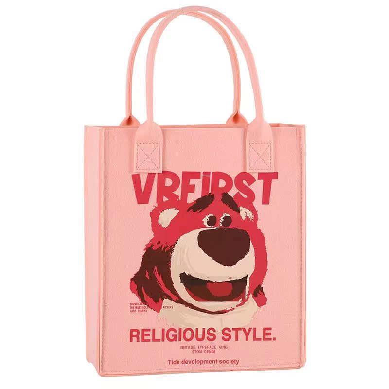 New Portable Felt Bag Hand Bag Thickened and Large-Capacity Fashion Student Operation Bag Cute Lady Storage Bag