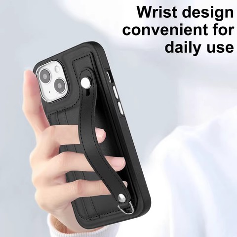 Business Hand Band Strap Leather Card Holder Tough Shockproof Samsung Phone Case