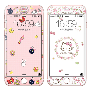 苹果6s纳米钢化膜防爆iPhone6 plus手机膜全覆盖玻璃膜i6彩卡通7 苹果6s纳米钢化膜防爆iPhone6 plus手机膜全覆盖玻璃膜i6彩卡通7