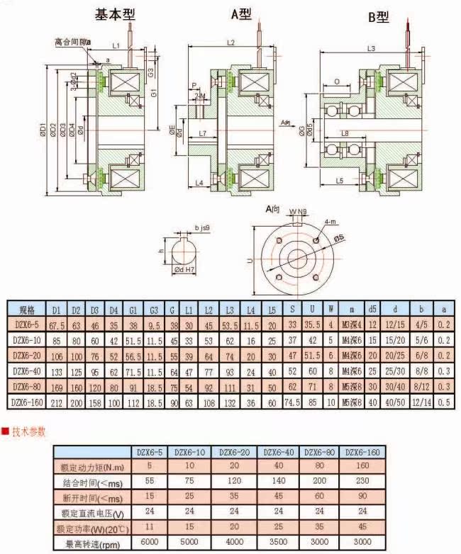 供应 摩擦式电磁离合器,单板式,直流24v,带轴承 电磁铁,dld6 ,dzx6