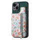 Girls Phone Cases Covers Chic Stylish Flower Zipper Card Holder Kickstand iPhone 15, iPhone 14, iPhone 13, iPhone 12, iPhone 11