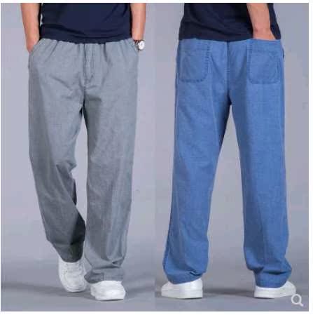 d'été de la section mince lâche de grande taille en lin pour hommes occasionnels pantalons d'hommes en plus de l'engrais pour augmenter la droite de coton, des pantalons longs pantalons pour hommes d'été de la section mince lâche de grande taille en lin pour hommes occasionnels pantalons d'hommes en plus de l'engrais pour augmenter la droite de coton, des pantalons longs pantalons pour hommes