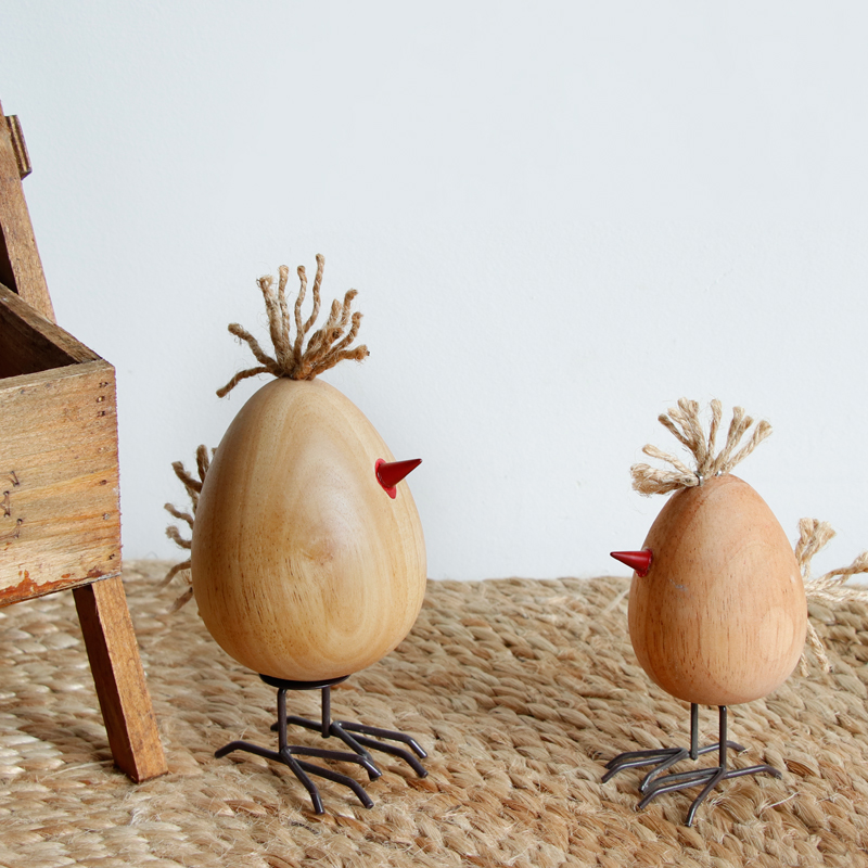 handmade creative wooden chicken small ornaments creative bar table decorations decorative objects birthday gifts