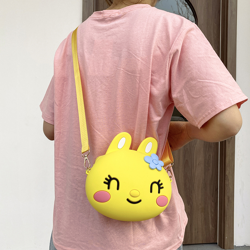 Korean Style Rabbit Bag Girl Versatile Silicone Bag Mobile Phone Bag Shoulder Messenger Bag Children's Bags Trendy Shoulder Bag