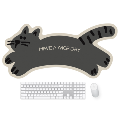Have A Nice Day Gray Cat Water Proof Anti Slip Handmade Large Mousepad, Desk Mat – (2mm) X 760x380mm Phone Case
