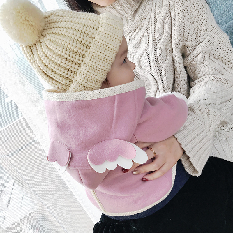 嬰兒外套秋鼕6加絨女寶寶鼕裝連帽9女童開衫12個月加厚保暖上衣潮