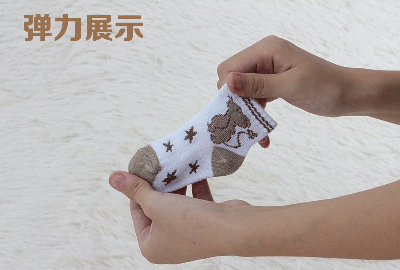 宝宝翻口袜松口儿童棉袜婴儿春秋袜子