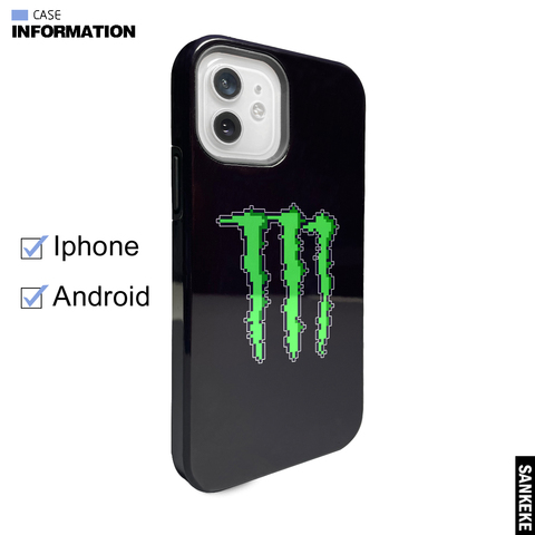 Black — Monster Logo New Glossy Slim Fit Hard 14, 13, 12 iPhone Case