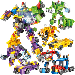 机器人积木拼装玩具组装车模型 变形金刚大黄蜂合体男孩子小颗粒