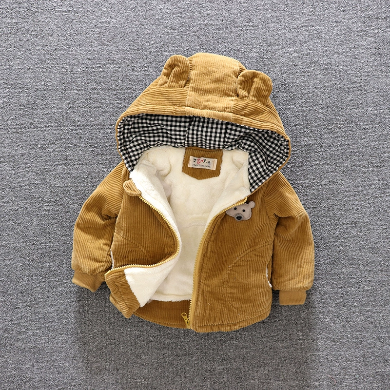 男童女童秋鼕裝外套加絨1棉衣2兒童裝3寶寶4棉襖5歲加厚嬰兒衣服