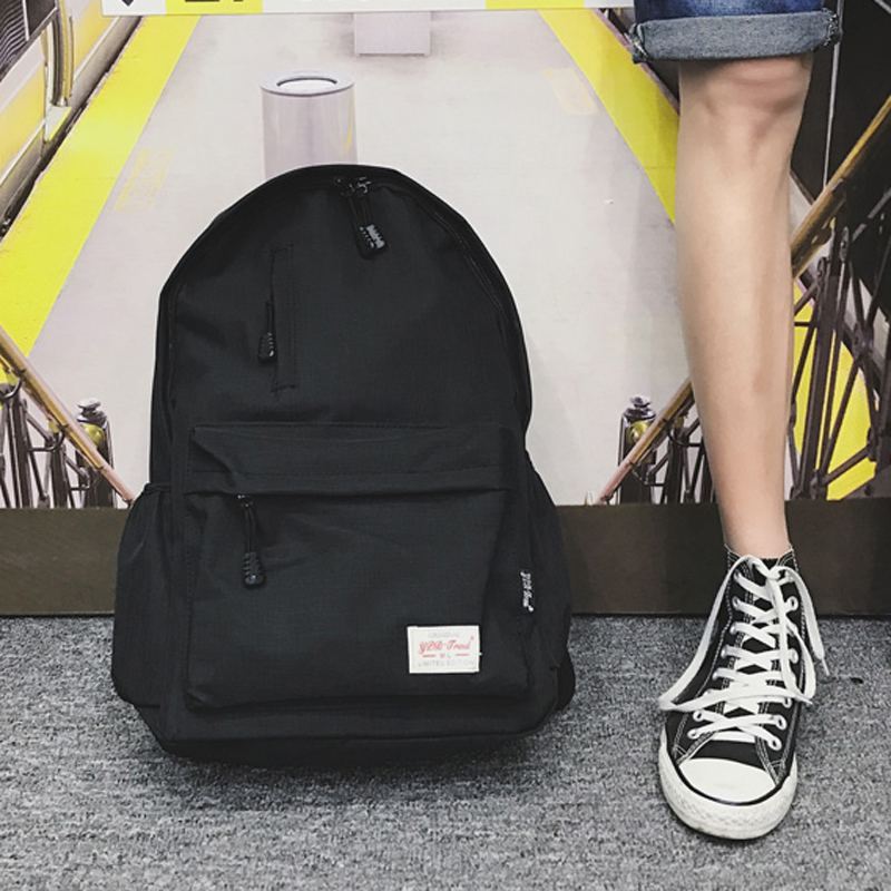 韩版帆布书包男时尚潮流日韩初中高中学生大学生双肩包电脑旅行包