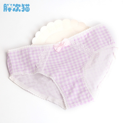 【撩汉出品】蝴蝶结格子内裤 三角内裤 胖次 小内内 2件起包邮-淘宝网