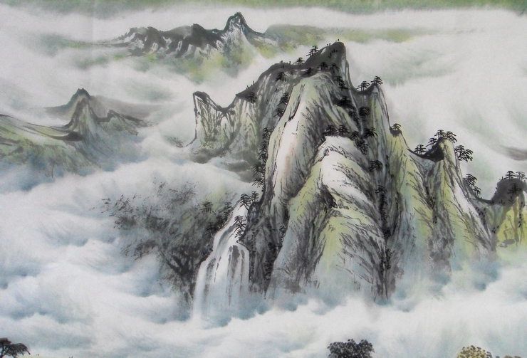 春山神韵手绘水墨画书画作品中国画山水画客厅六尺横幅真迹