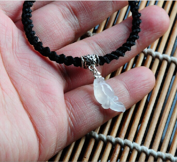 1元起拍翡翠a货冰种老种起光飘雪花棉泰银diy小鱼手链