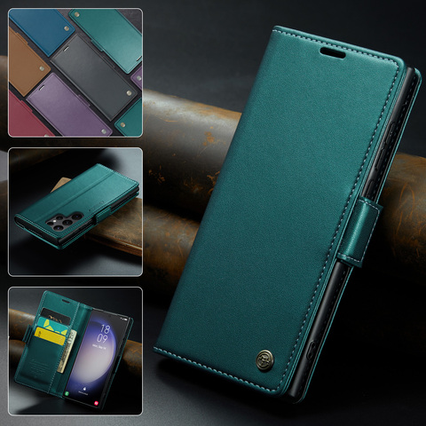 Green — Sulada Wallets Folio Flip Magnetic Synthetic Leather Card Holder Folding Stand High End Premium A54, A34, A24, A14