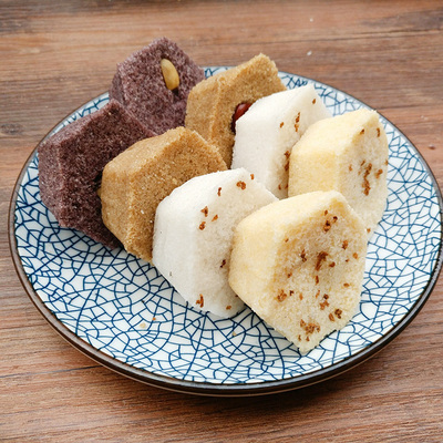 浙味食品 糯米糕 蒸黑米糕桂花红枣糕温州风味松糕点心糕点12个